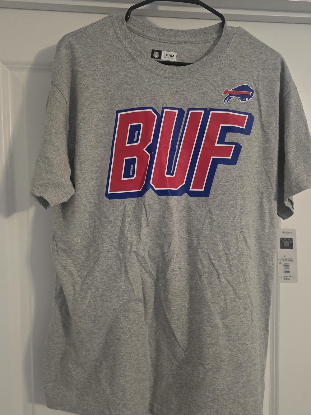 NFL Steel Heat Gray T-Shirt with Red & Blue Team Accents